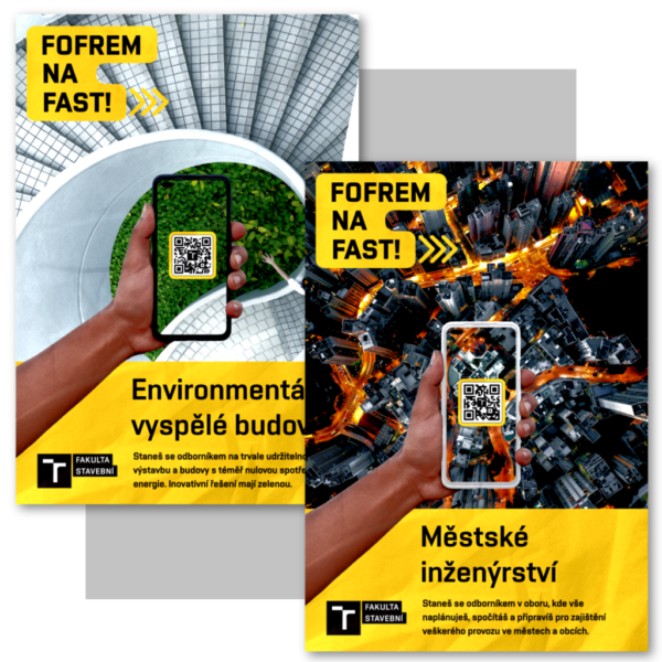 Plakáty FAST Brno - náborová kampaň pro fakultu stavební VUT v Brně, grafika, grafik, návrh, Brno, letáky