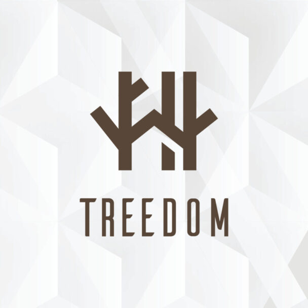 Návrh loga a vizuálního stylu Treedom - zážitkového ubytování, grafika, grafik, návrh, brno, logo, design, leták, vizitka, AI